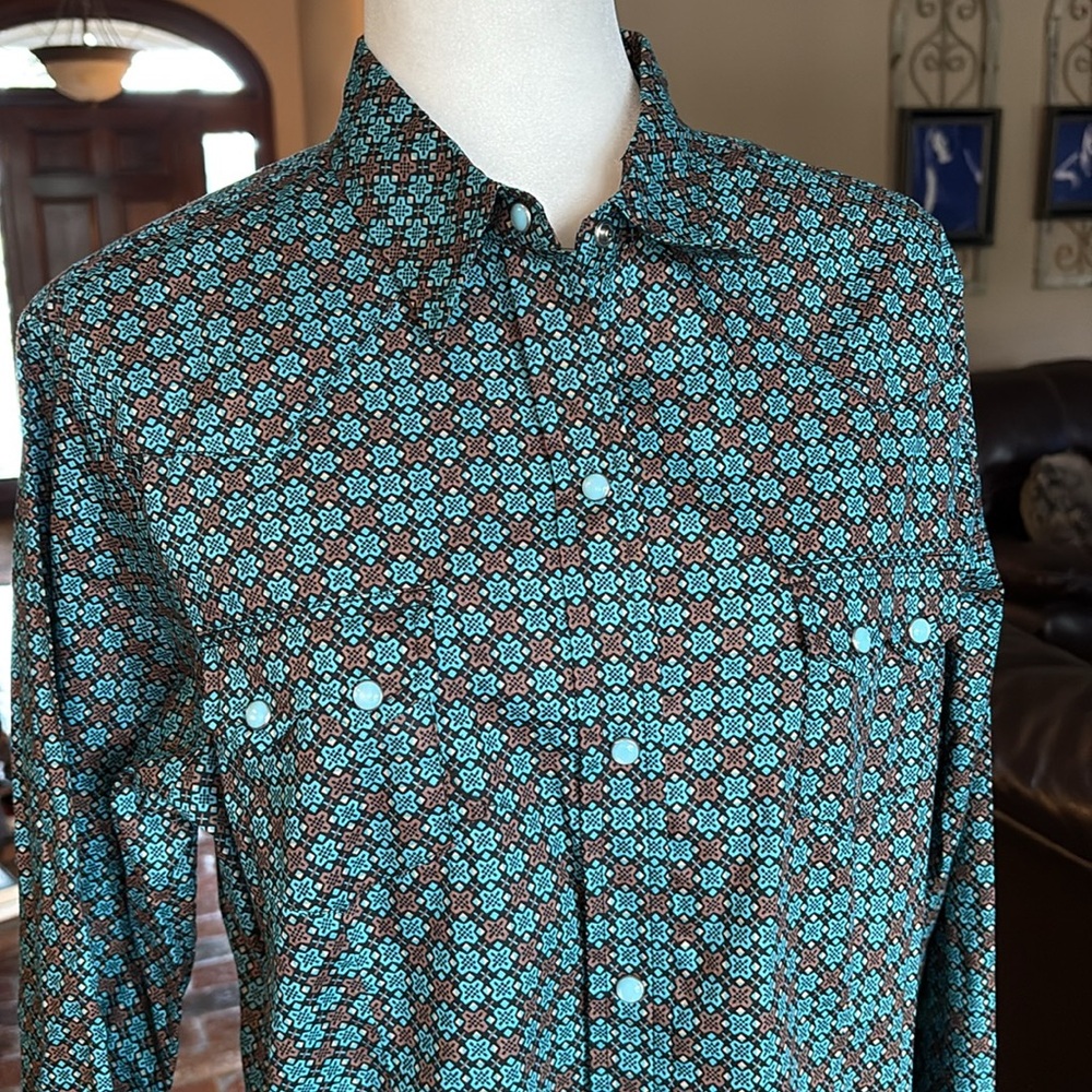 Roper Geometric Patterned Western Snap Front Shir… - image 3